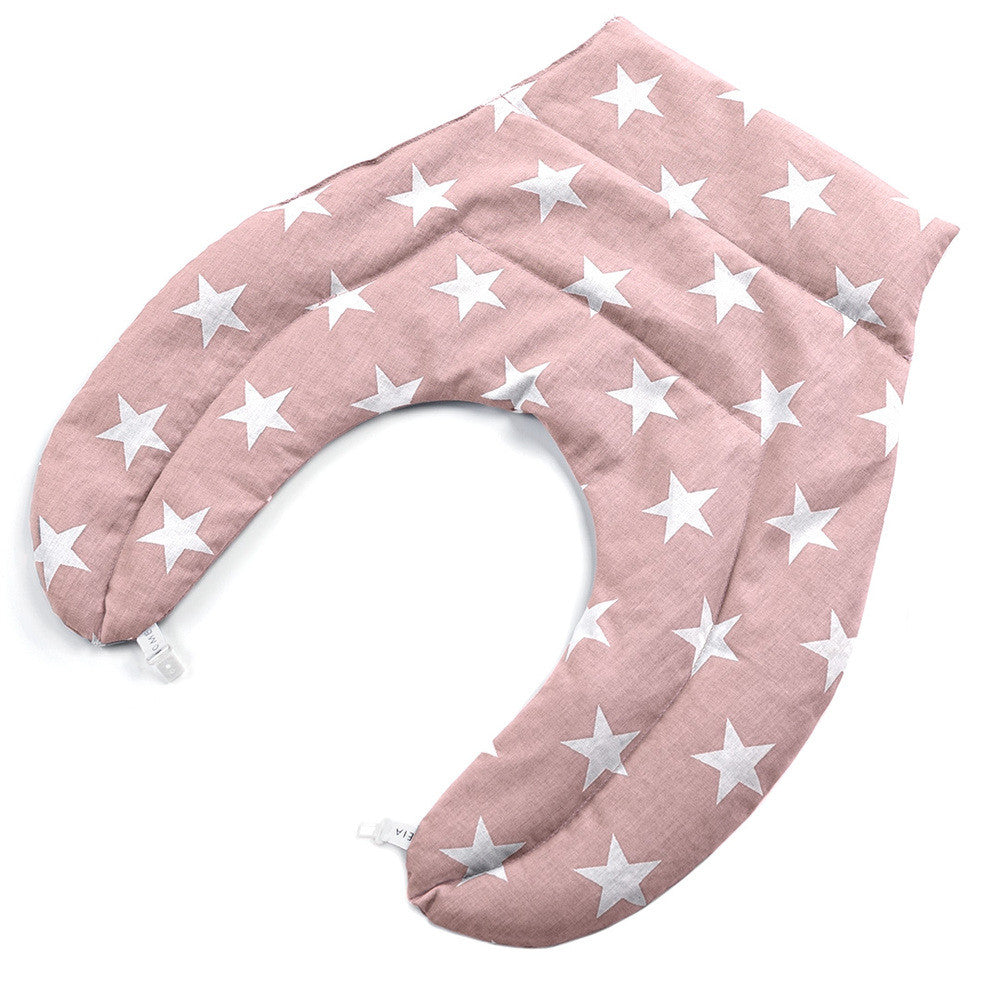 Грілка-компрес U-подібна з пшеницею 44×46 см, warming neck pillow IDEIA зірка біла на пудрі