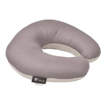 Подушка рогаток 32х32 см Travel IDEIA для подорожей для шиї та голови дорожній антиалергенний шоколад/беж