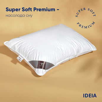 Подушка для сну Super Soft Premium 50х70 см IDEIA штучний пух, антиалергенна, м'яка, бавовна, перкаль 