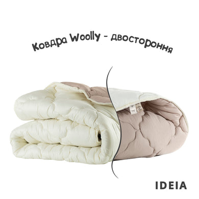 Ковдра WOOLLY вовняна зимова євро 200х220 см IDEIA супер тепла ковдра натуральна овеча вовна 