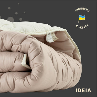 Ковдра WOOLLY вовняна IDEIA зимова 140х210 см, вовна, тепла ковдра, натуральна, овеча вовна, супер тепле 