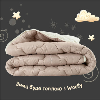 Ковдра WOOLLY вовняна IDEIA зимова 140х210 см, вовна, тепла ковдра, натуральна, овеча шерсть 