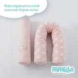 Бортик валик захисний мультифункціональний PAPAELLA 60х15 см, 120х15 см, дитяче ліжечко, пудра 