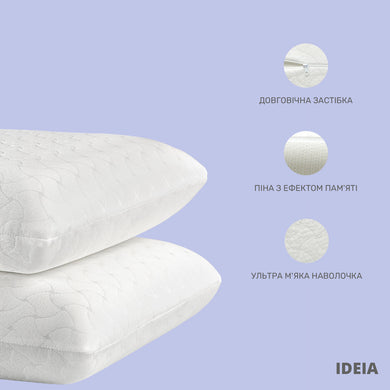 Подушка ортопедична з ефектом пам'яті MEMORY FOAM ТМ IDEIA 59х43х12 см 