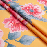 Комплект постільної белья евро сатин TM IDEIA піони на жовтому 