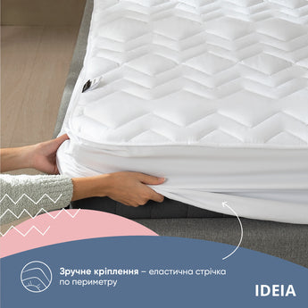 Наматрацник NORDIC COMFORT 90х200х35 см TM IDEIA пл 150 г/м2, натяжний з бортом по периметру 