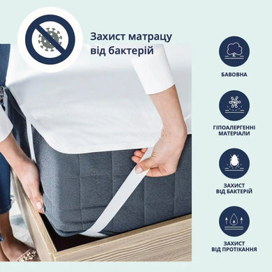 Наматрацник Аква Стоп 200х200 см IDEIA з гумками в кутках, захисний водонепроникний, водовідштовхувальний