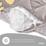 Подушка П-подібна для сну та відпочинку стьобана IDEIA 140х75х20 см, U-shape, з наволочкою на блискавці, антиалергенна, сіра 