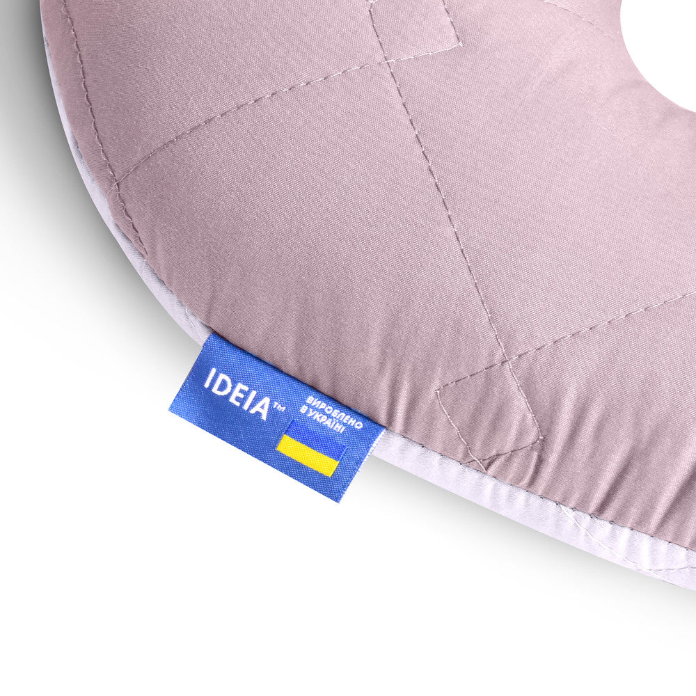 Подушка-рогалик для подорожей IDEIA Travel 32x32 см св.сірий/білий