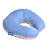 Подушка рогаток 32х32 см Travel IDEIA для подорожей для шиї та голови дорожній антиалергенний джинс/св.сірій