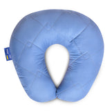 Подушка рогаток 32х32 см Travel IDEIA для подорожей для шиї та голови дорожній антиалергенний джинс/св.сірій