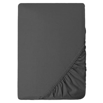 Простирадло трикотажне 180/200х200х35 см на гумці IDEIA, еластичне, трикотаж, бавовна т/сіра