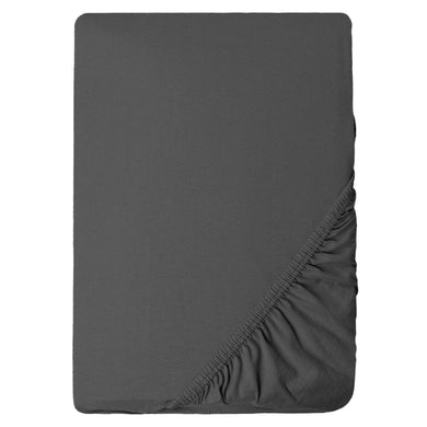 Простирадло трикотажне 180/200х200х35 см на гумці IDEIA, еластичне, трикотаж, бавовна т/сіра