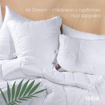 Подушка Air Dream Premium ТМ IDEIA 70х70 см два чохли на блискавці білій 