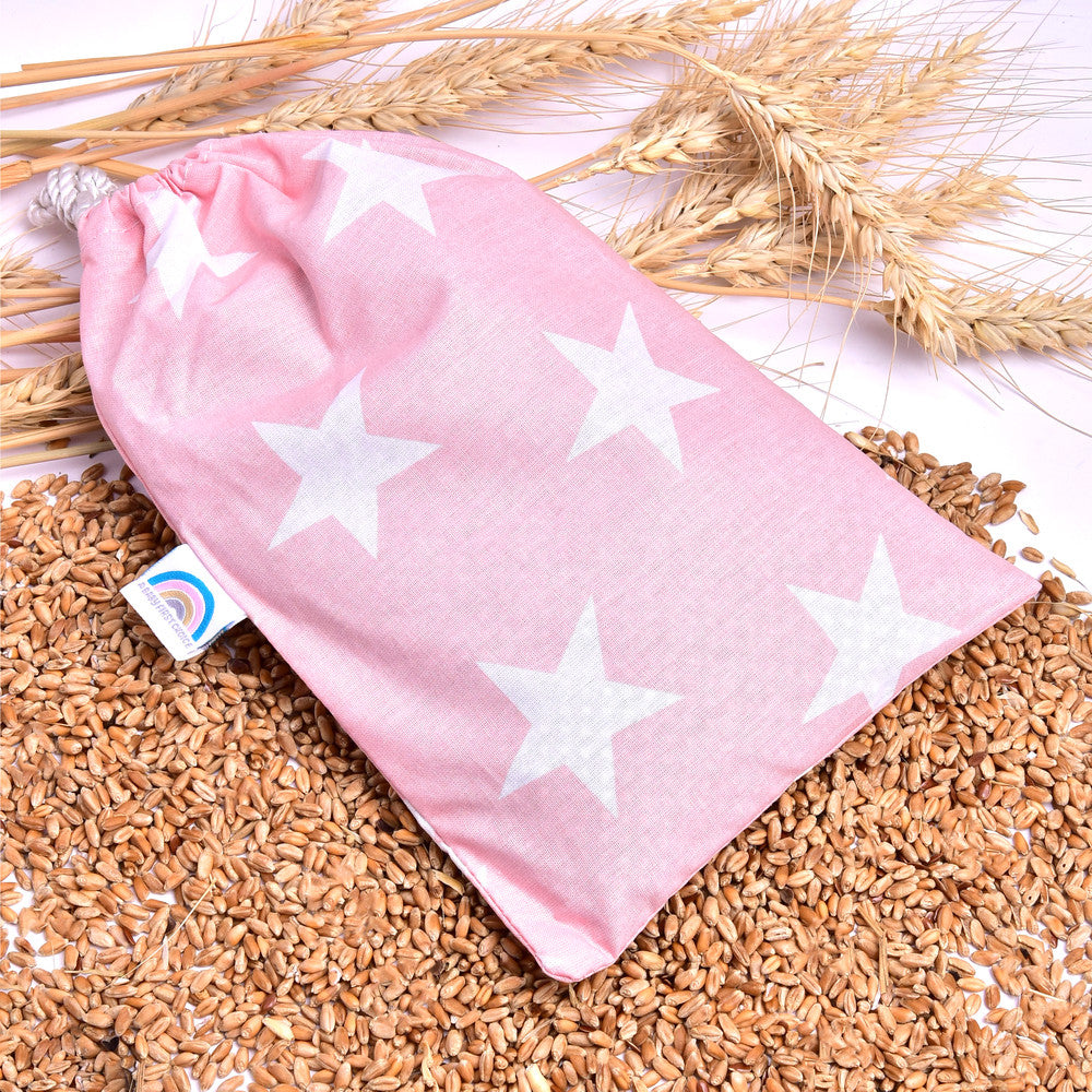 Подушка-грілка з пшеницею 15×23 см, warming pillow для тепла та релаксу IDEIA зірка на пудрі