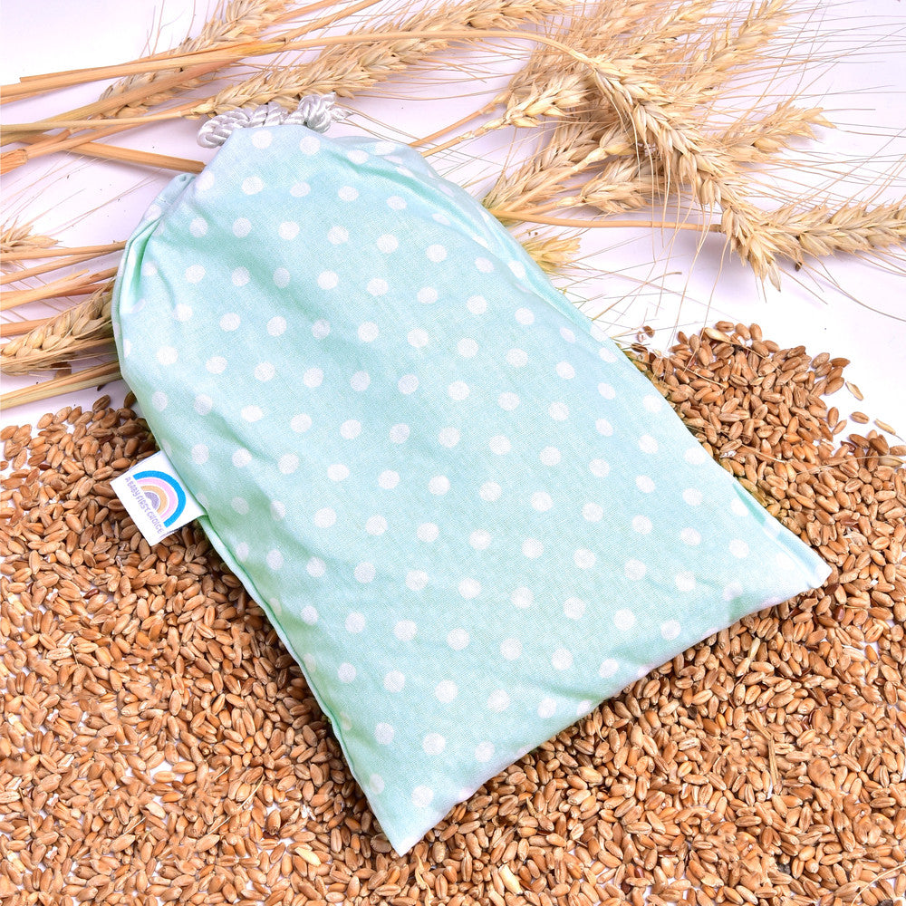 Подушка-грілка з пшеницею 15×23 см, warming pillow для тепла та релаксу IDEIA горох м'ята