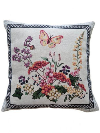 Наволочка декоротивна Квіти з метеликом ПРОВАНС, 45х45см 026057