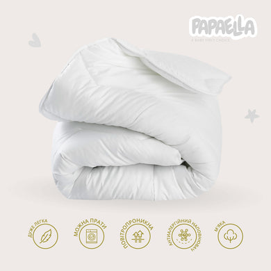 Ковдра дитяча зимова Comfort 100х135 см PAPAELLA, для дітей у дитяче ліжечко, антиалергенна, біла 