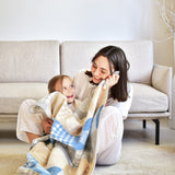 Плед детячий бавовна BABY ТM PAPAELLA 90х120 см киця блакитний 