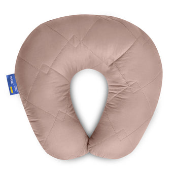 Подушка рогаток 32х32 см Travel IDEIA для подорожей для шиї та голови дорожній антиалергенний пудра/беж