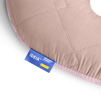 Подушка рогаток 32х32 см Travel IDEIA для подорожей для шиї та голови дорожній антиалергенний пудра/беж