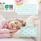 Наволочка на подушку 40х60 см хлопок TM PAPAELLA бязь ранфорс панда м'ята 