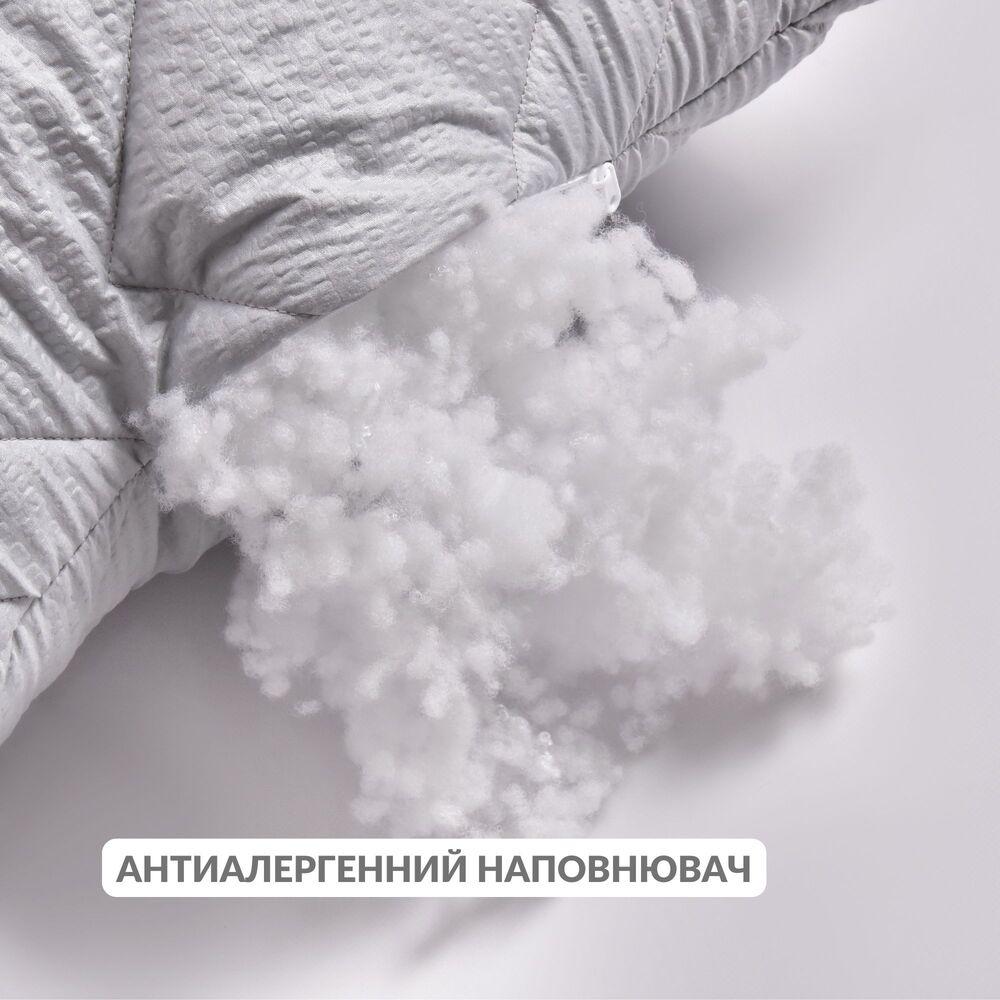 Подушка NORDIC COMFORT+ IDEIA 70х70 см чохол стьобаний зі змійкою антиалергенне волокно сіра 