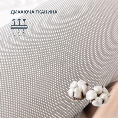 Подушка з наволочкою NORDIC+ для відпочинку та сну 40х140 см IDEIA з блискавкою антиалергенна біла сіра