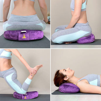 Подушка Болстер для йоги та медитації IDEIA з гречаною лушпиною, йога, гречана лушпиння, 46х25х10 см,