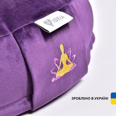 Подушка Болстер для йоги та медитації IDEIA з гречаною лушпиною, йога, гречана лушпиння, 46х25х10 см,