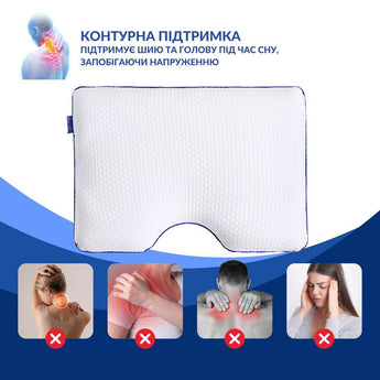 Подушка ортопедична MEMORY FOAM IDEIA контурна 58х42х13 см з ефектом пам'яті 