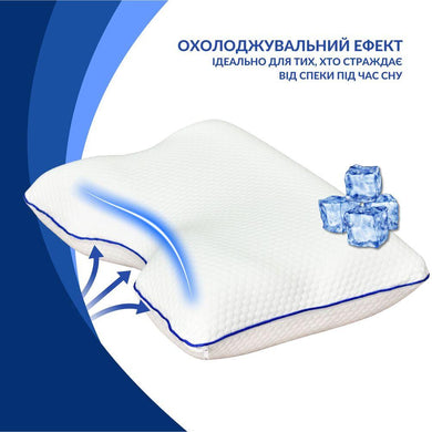 Подушка ортопедична MEMORY FOAM IDEIA контурна 58х42х13 см з ефектом пам'яті 