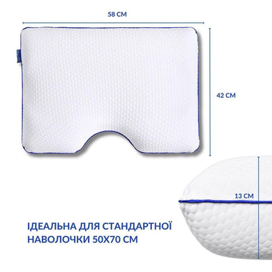 Подушка ортопедична MEMORY FOAM IDEIA контурна 58х42х13 см з ефектом пам'яті 