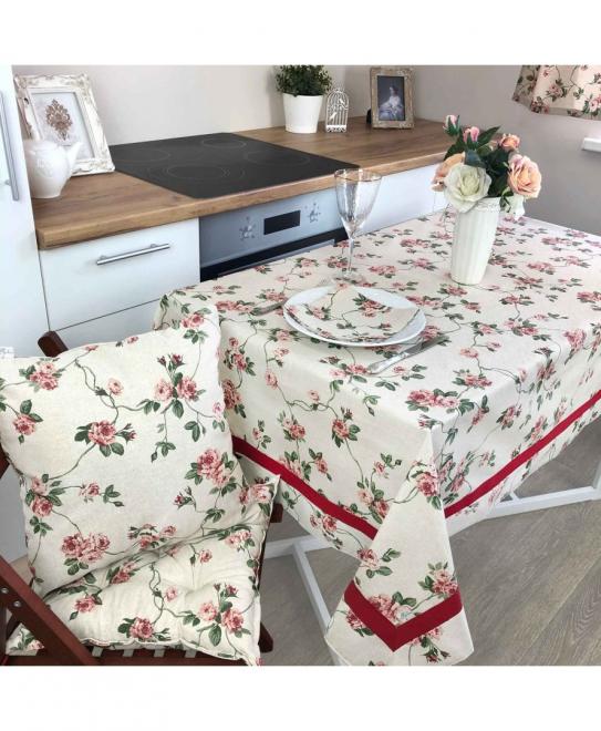 Скатертина з кантом Глорiя Квiти ПРОВАНС, 136х180см 014646
