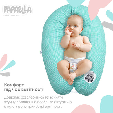 Подушка для вагітних та годування PAPAELLA 30х170 cм, з блискавкою, бавовна, антиалергенна 