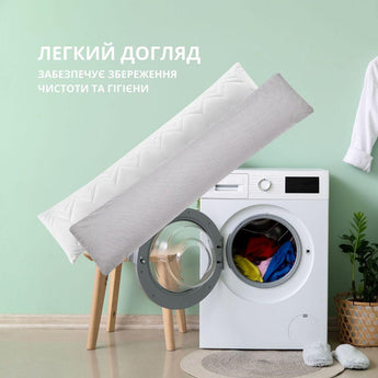 Подушка з наволочкою NORDIC+ для відпочинку та сну 40х140 см IDEIA з блискавкою антиалергенна біла сіра