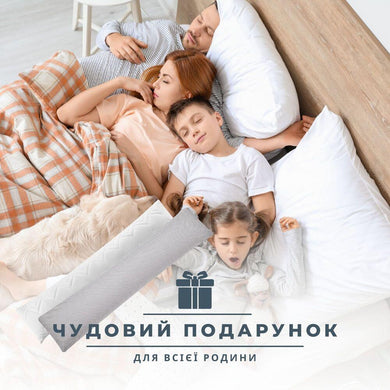Подушка з наволочкою NORDIC+ для відпочинку та сну 40х140 см IDEIA з блискавкою антиалергенна біла сіра