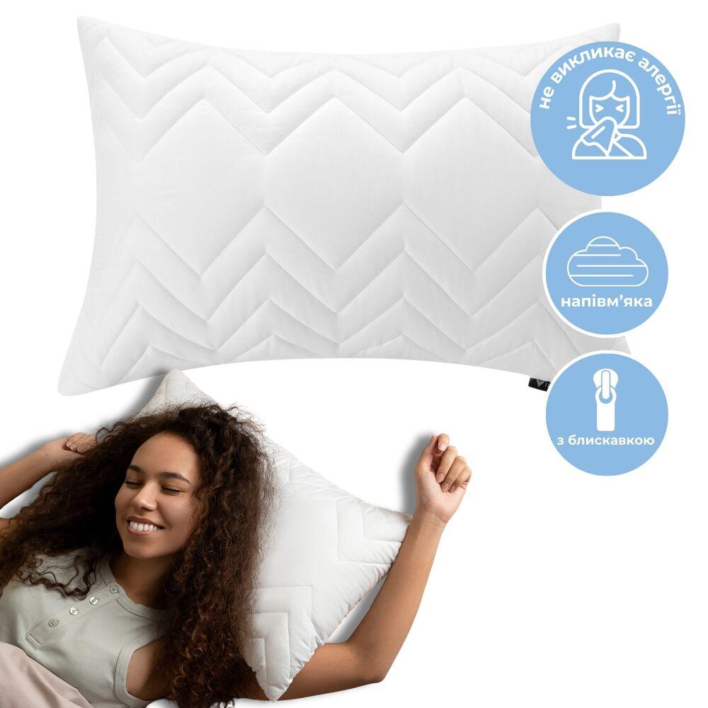 Подушка NORDIC COMFORT+ 40×60 см IDEIA з блискавкою біла