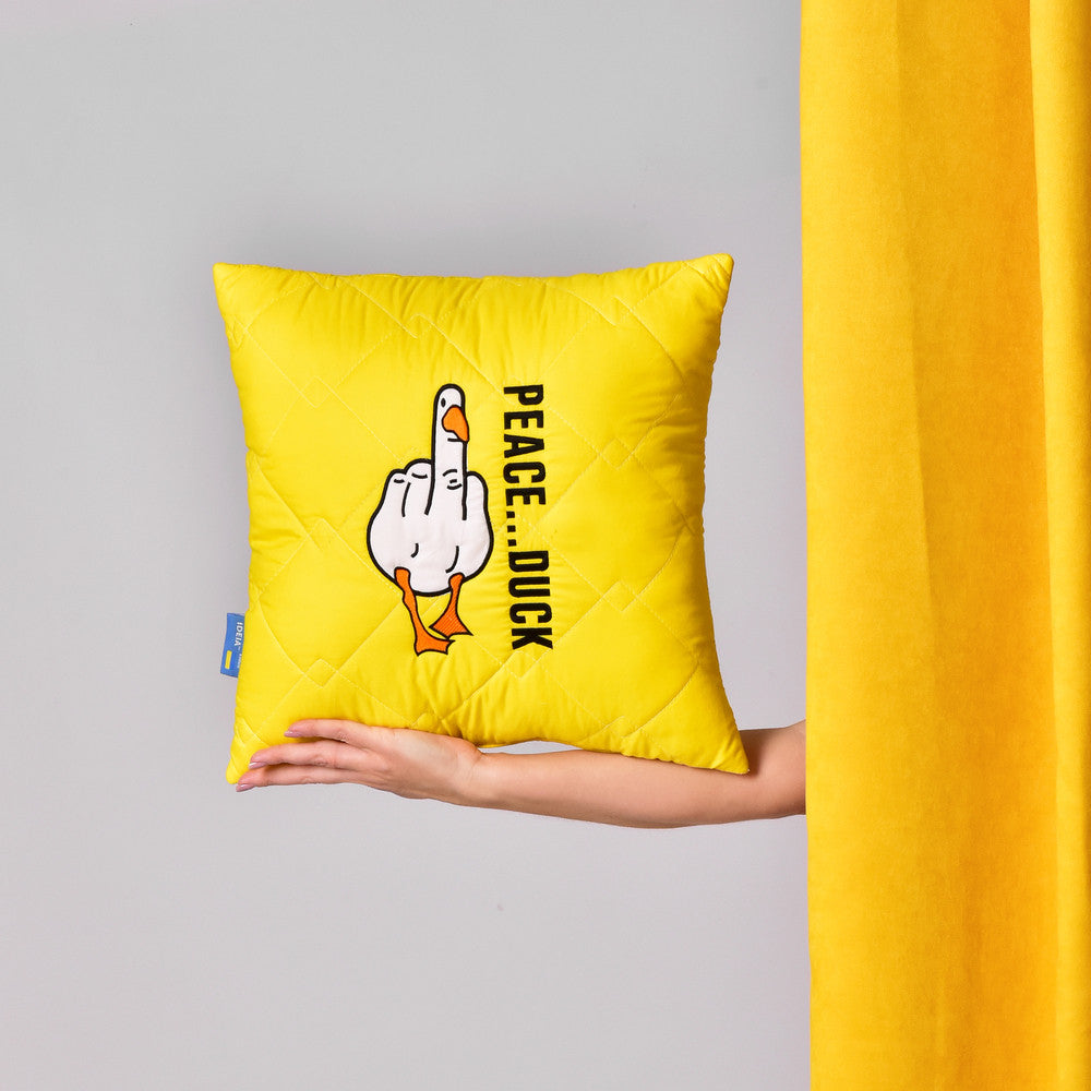 Декоративна подушка 40х40 Peace Duck жовта
