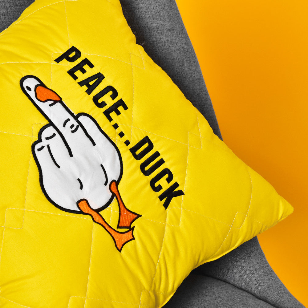 Декоративна подушка 40х40 Peace Duck жовта