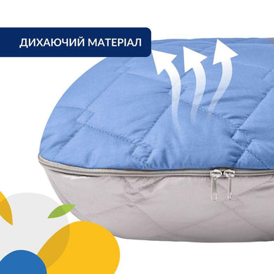 Набір подушок 2 шт. для сну та відпочинку стьобана IDEIA 140х75х20 см, U-shape, з наволочкою на блискавці,