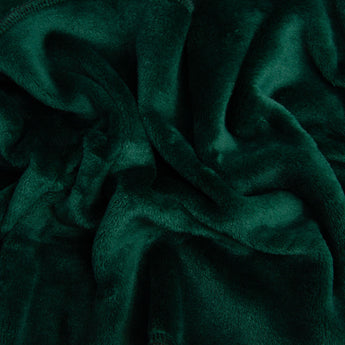 Плед покривало велсофт 170х210 см супер м'який з вишивкою різдвяною смарагд Ведмедик