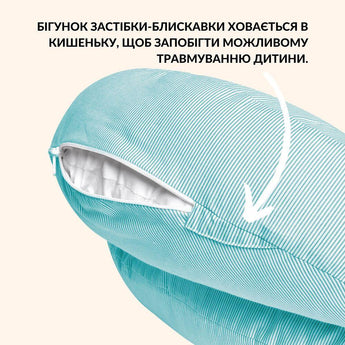 Подушка для годування диванчик 60х70х16 см бавовна антиалергенне волокно, для зручності мами, з блискавкою смужка