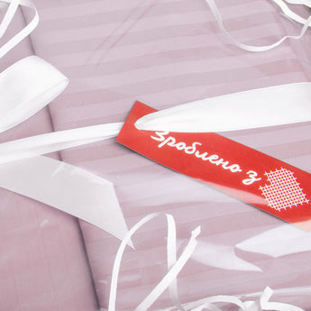 Постільний комплект євро сатин у смужку бавовна натуральна тканина набір постільної пудри