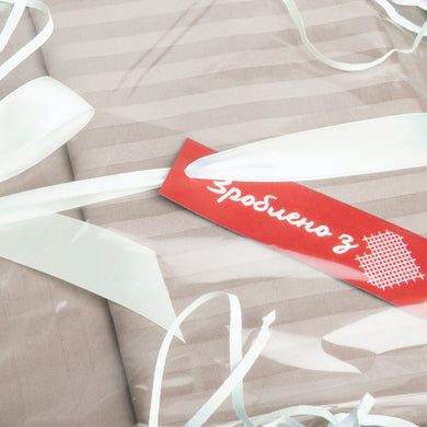 Постільний комплект євро сатин у смужку бавовна натуральна тканина набір постільного снаж