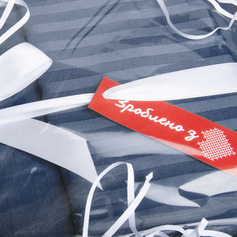 Постільний комплект євро сатин у смужку бавовна натуральна тканина набір постільного джинсу