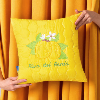 Подушка декоративна 40х40 Лимони IDEIA з вишивкою антиалергенна жовта