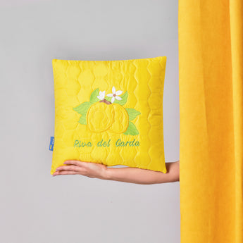 Подушка декоративна 40х40 Лимони IDEIA з вишивкою антиалергенна жовта