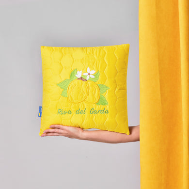 Подушка декоративна 40х40 Лимони IDEIA з вишивкою антиалергенна жовта