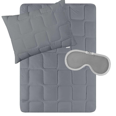 Набір полуторний Man Maker IDEIA ковдра 140х210 і подушка 50х70 сірий, антиалергенний, штучний пух +